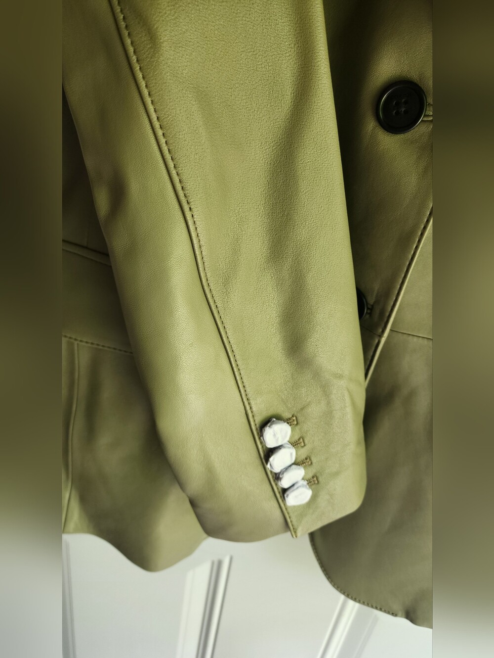 Coach Green Lambskin Leather Blazer Oversized Jacket Small New With Tags CQ220 - Picture 7 of 15